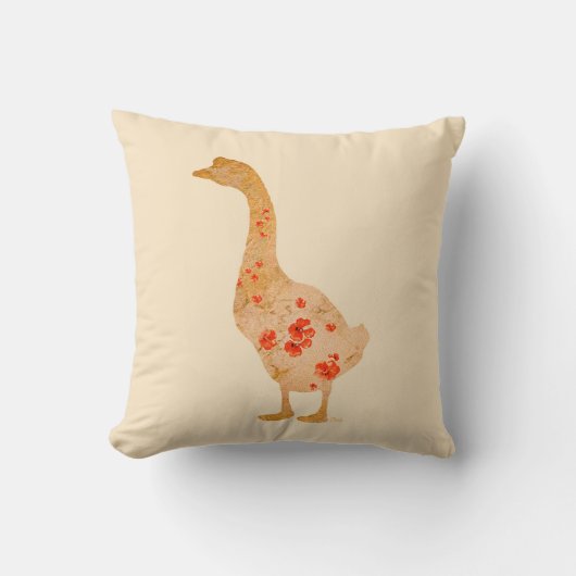 Coussin Red Poppy Goose (Recto)