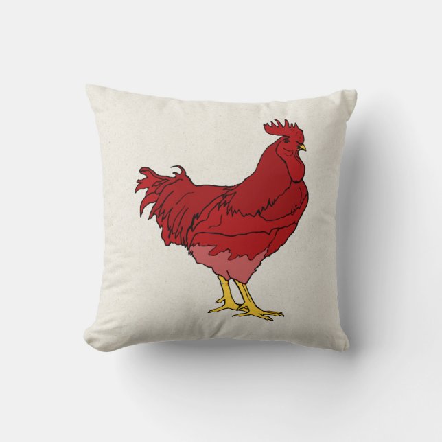 Coussin Red Rooster (Recto)