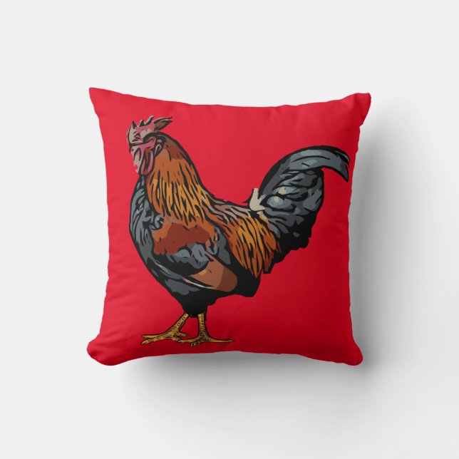Coussin Red Rooster (Recto)