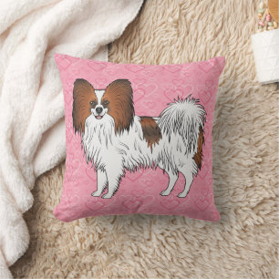 Coussin Red Sable Papillon Toy Reproduisent Chien Sur Coeu