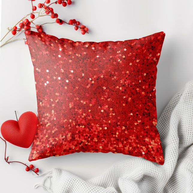 Coussin Red sparkling glitter pattern (Créateur téléchargé)