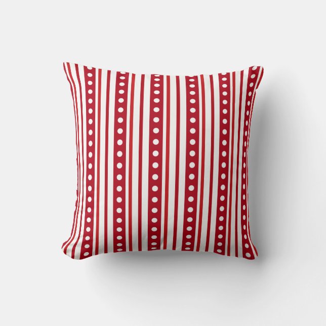 Coussin Red Stripes et Pois (Recto)