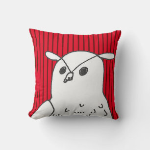 Coussin Red Stripes Woodland Animal Art Cute Owl