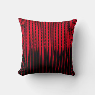 Coussin Red Waves Stripes Lines Motif Black Stylé