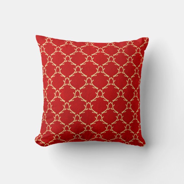 Coussin Red Woodland Antlers (Recto)