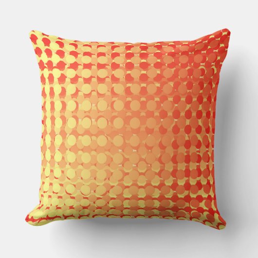 Coussin Red Yellow Multi Layer Polka Dot Fade Throw Pillow (Recto)