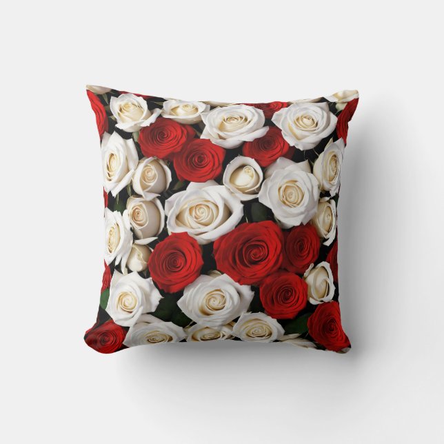 Coussin RedandWhiteRoses (Recto)