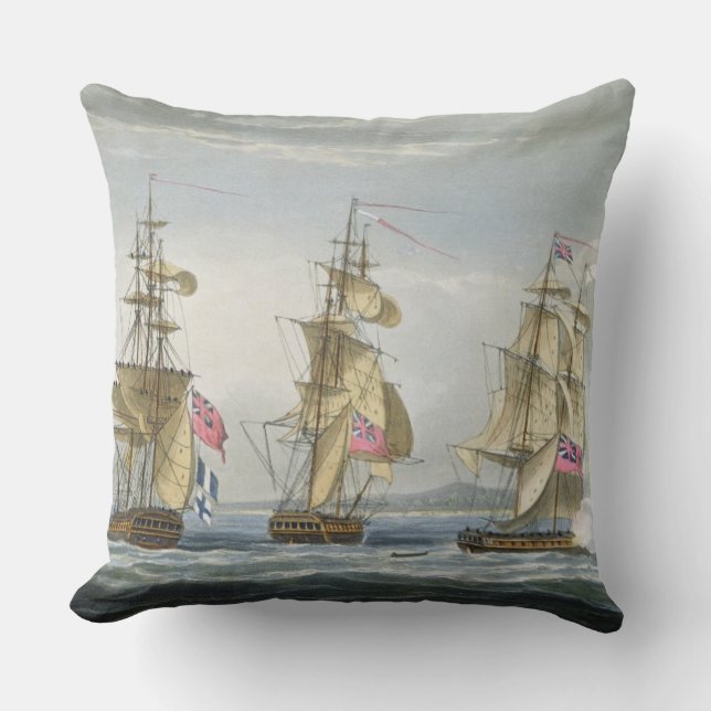 Coussin Reddition du fort de Tamatave, gravé par le T. (Recto)