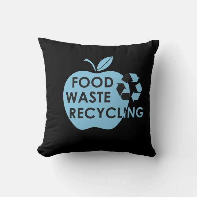 Coussin Réduire le recyclage des déchets alimentaires écol (Recto)