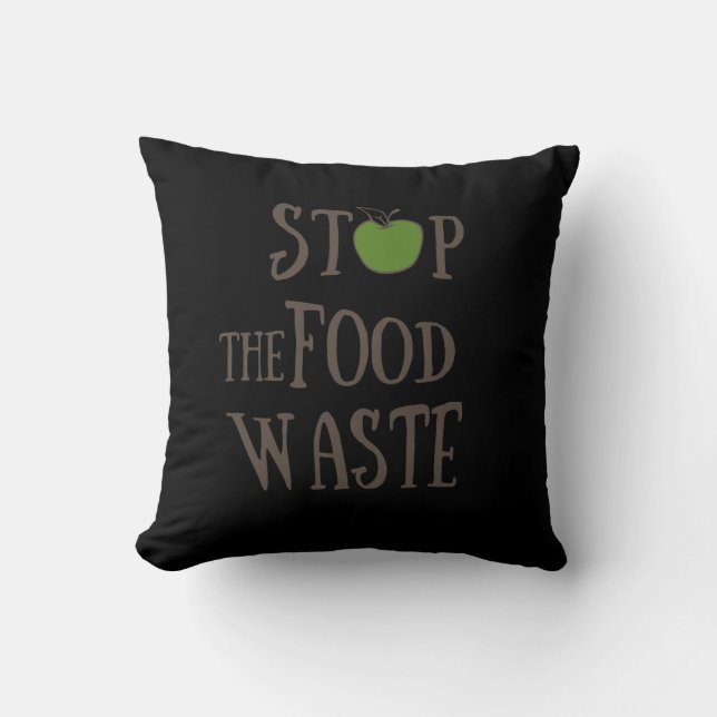 Coussin Réduire le recyclage des déchets alimentaires écol (Recto)
