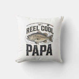 Coussin Reel Cool Papa Conception de vecteur de pêche vint