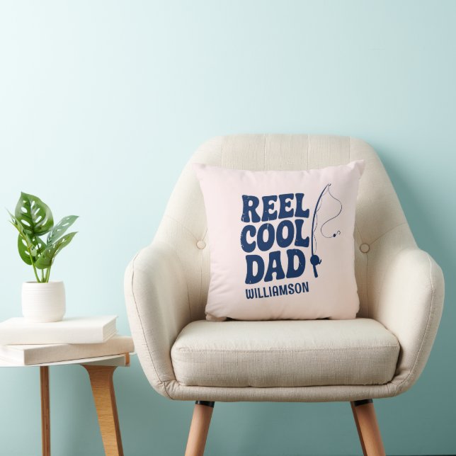 Coussin Reel Cool Papa Pêche Funny Fête des pères cadeau (Chaise)