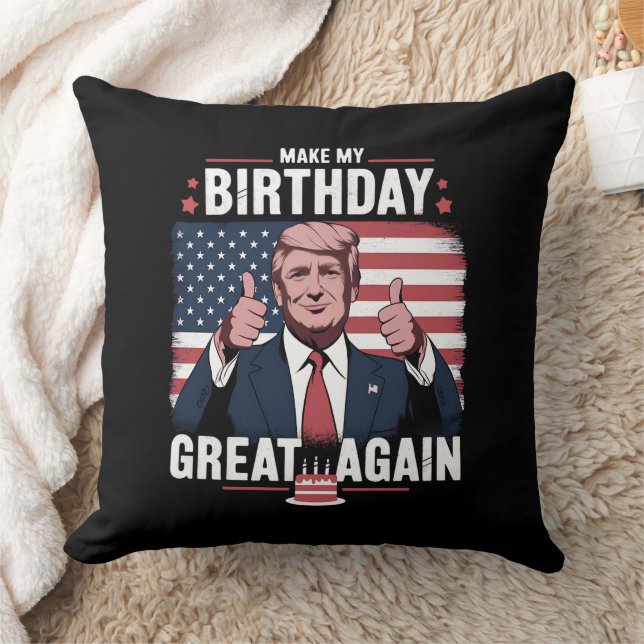 Coussin Refaire Mon Anniversaire Encore Plus Drôle Trump (Couverture)