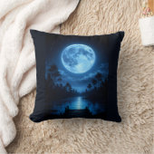 Coussin Reflet esthétique de la forêt au clair de lune cél (Couverture)