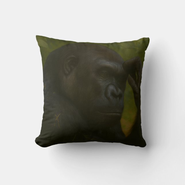 Coussin Réflexion de Gorilla - Portrait réfléchi de la fau (Recto)