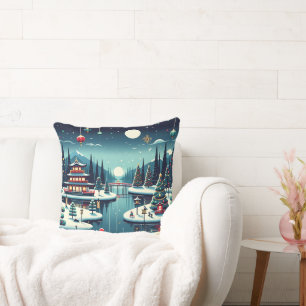 Coussin Réflexions de Yuletide dans l'est