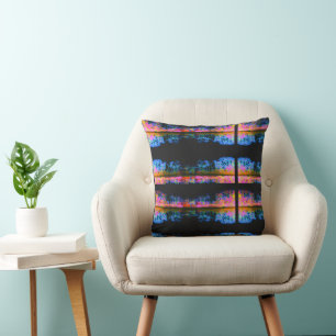 Coussin Réflexions Lake Tree Line Black Abstrait Art