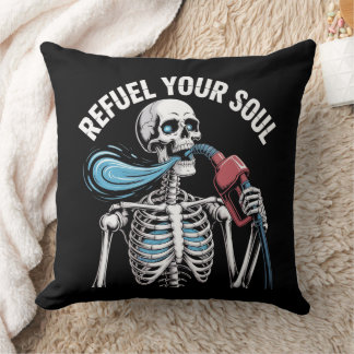 Coussin Refuel Your Soul Skeleton Art