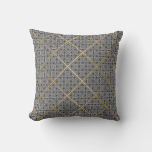 COUSSIN REGAL CHARCOAL GRAY OR VINTAGE DESIGN CUSHION