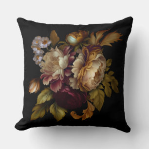 Coussin Regard de peinture classique de l'ancien monde flo