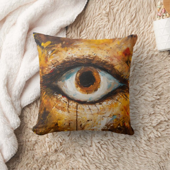 Coussin Regard d'or - Oeil Abstrait (Couverture)
