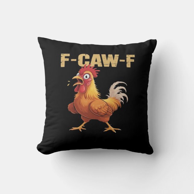 Coussin Regard drôle F Caw F Poulet Regard Branché (Recto)
