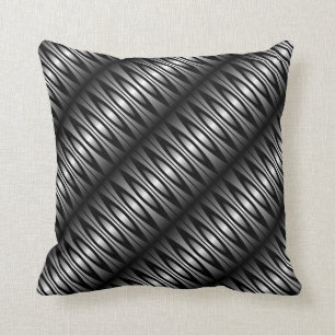 Coussin Regard métallique noir et gris
