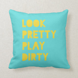 Coussin Regardez Jolie Citation Inspirationnelle Turquoise