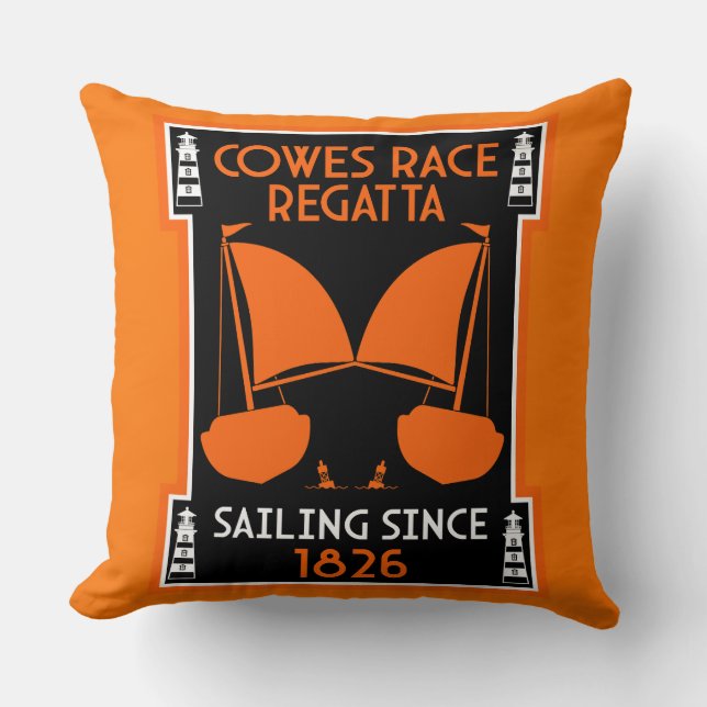 Coussin Régate de yachts de Cowes Isle of Wight (Recto)
