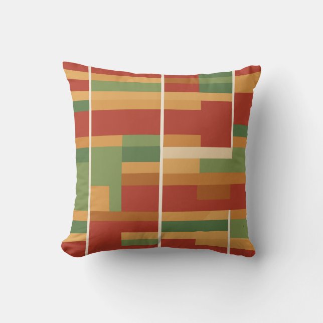 Coussin Reggae Boho Abstraite Line Motif d'art (Recto)