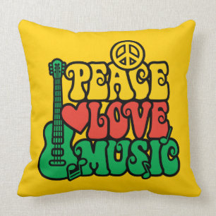 Coussin Reggae Peace Love Music