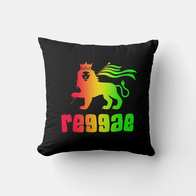 Coussin Reggae Rasta Lion  (Recto)