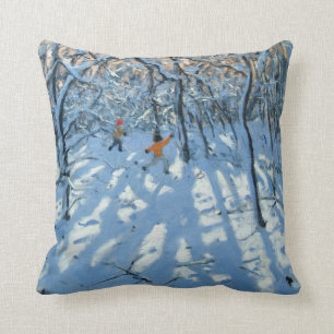 Coussin Région boisée d'hiver près de New Haven Derbyshire