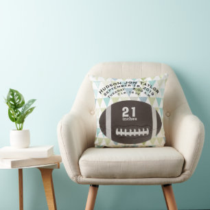 Coussin Registre de naissance de garçons de football de tr