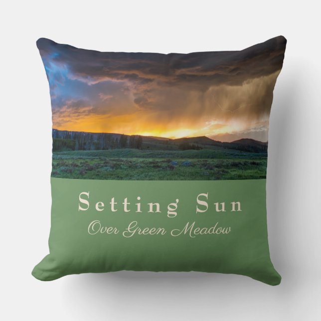 Coussin Réglage de la température du soleil sur le vert (Recto)