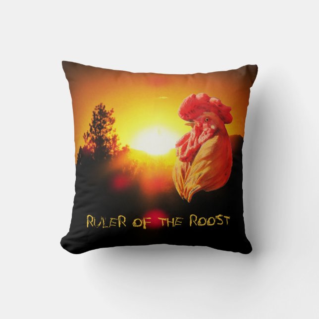Coussin Règle du Roost. Rooster Sunrise (Recto)