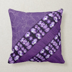 Coussin réglé pourpre de Matcing de fausse pierr
