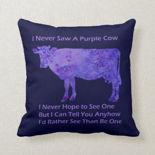 Coussin Regrets pourpres de vache