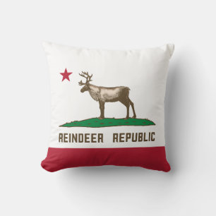 Coussin Reindeer Republic California Drapeau Caribou
