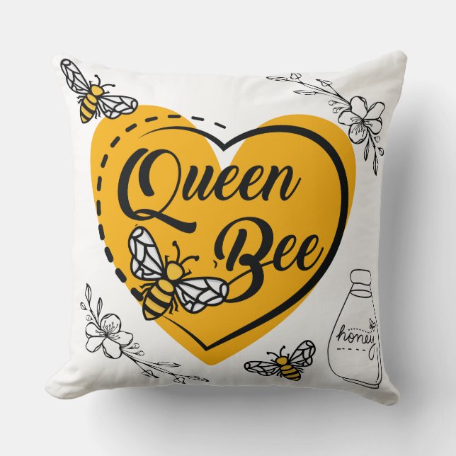 Coussin reine abeille citation  (Recto)