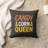 Coussin Reine Candy Corn Graphique Halloween_1 (Couverture)