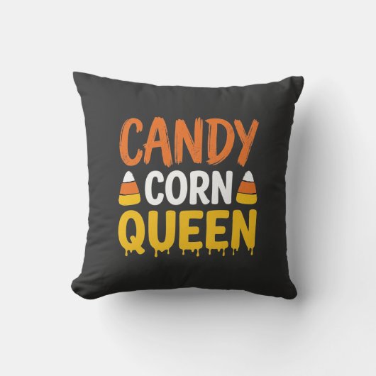 Coussin Reine Candy Corn Graphique Halloween_1 (Recto)