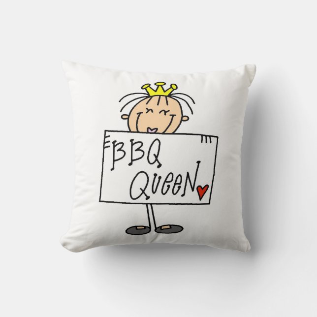 Coussin Reine de barbecue en bonhomme allumette (Recto)