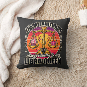 Coussin Reine de la Balance C'est Mon Anniversaire Joyeux