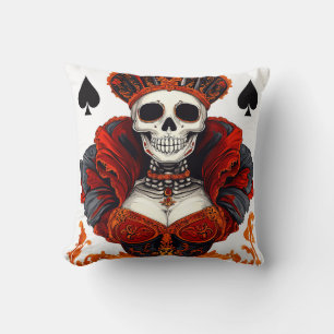 Coussin Reine de Pique Crâne