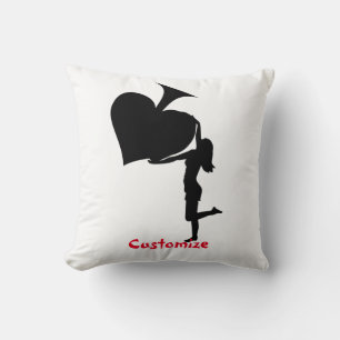 Coussin Reine de Pique Tenant l'As Noir Thunder_Cove