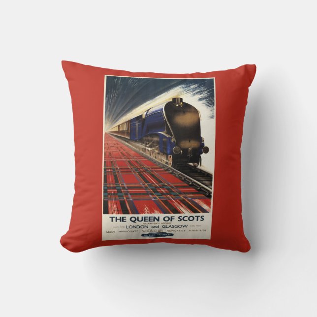 Coussin Reine de train écossais de pullman (Recto)