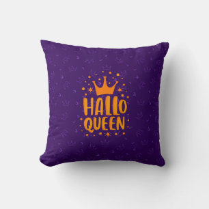 Coussin Reine d'Halloween, reine d'Halloween rétro, art d'