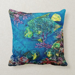 Coussin Reine du carreau 16" de polyester de mer x 16"