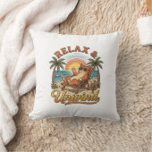 Coussin Relax & Unwind Chat de Plage Design de Gravure Vin (Couverture)